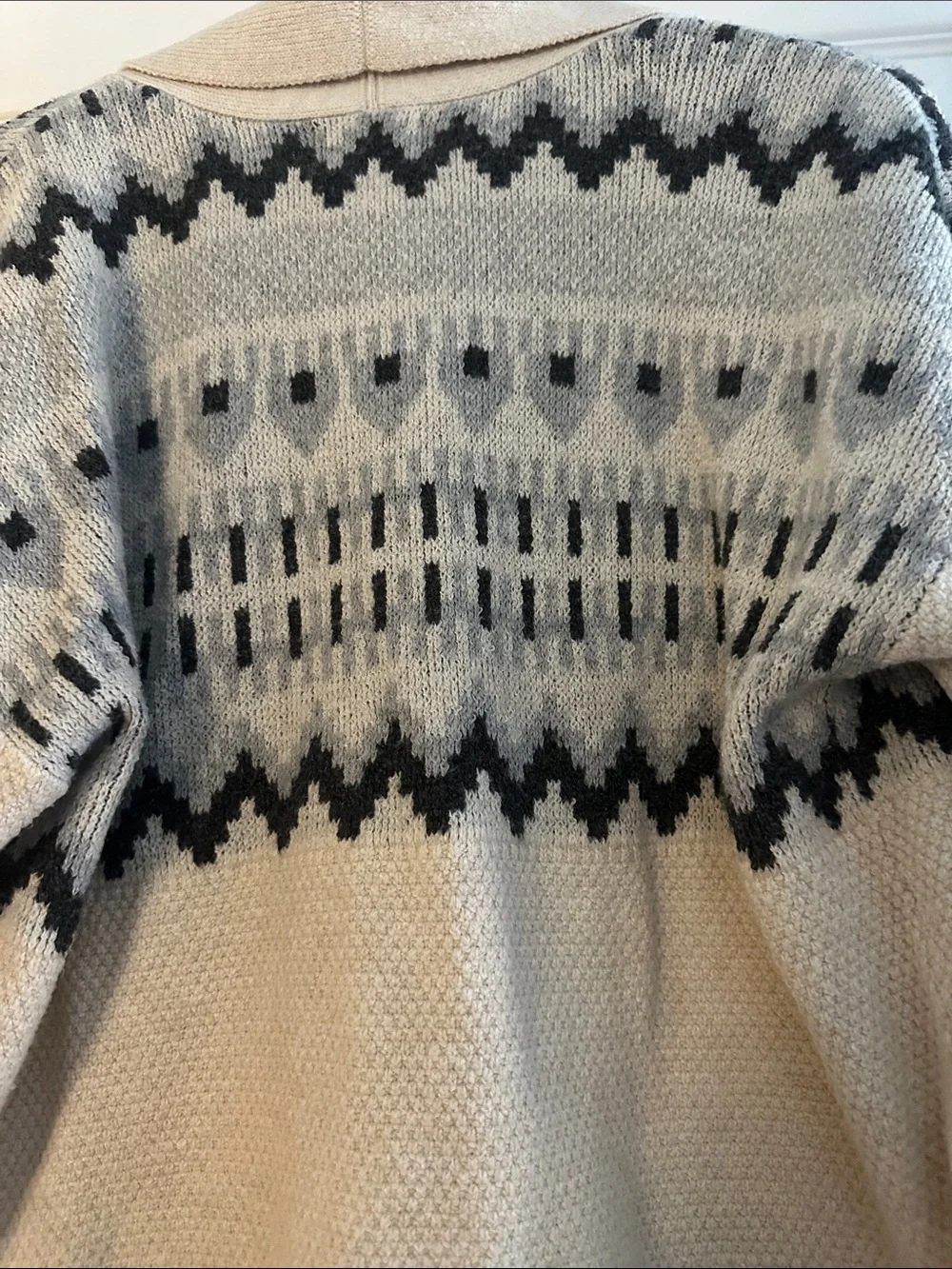 FRYE Cream & Gray Toggle Knit Cardigan